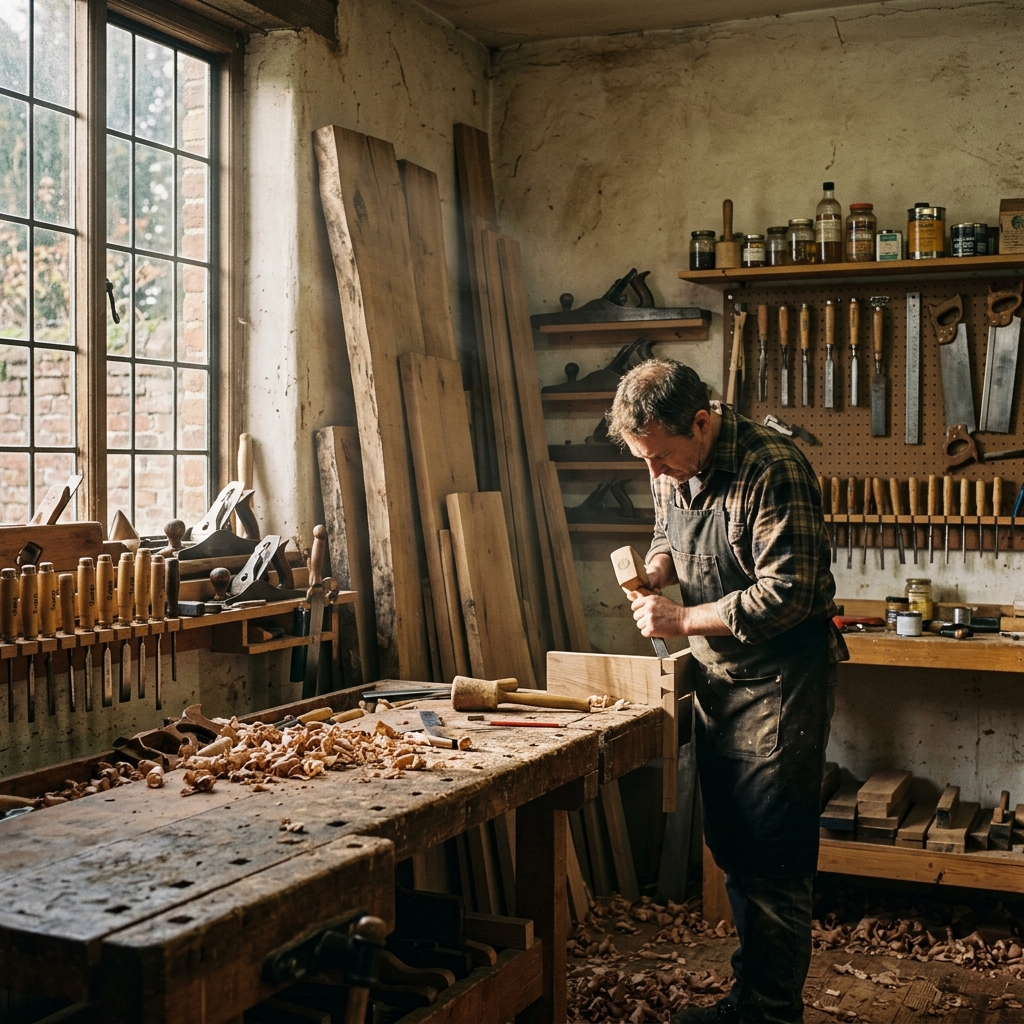 Forest & Mallet woodworker crafting oak